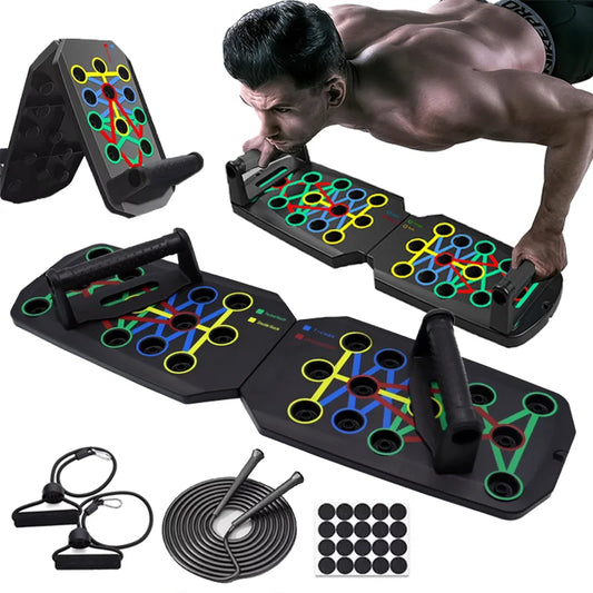 Foldable Push-Up Board Set – Portable All-in-One Home Workout Gear